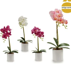 Vaso branco com orquídeas 47cm