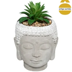 Vaso buda com planta artificial 13,5cm