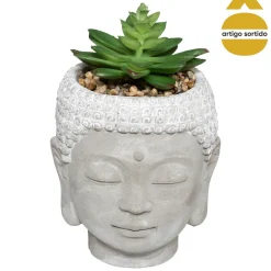 Vaso buda com planta artificial 13,5cm