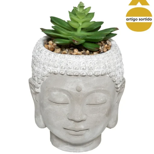 Vaso buda com planta artificial 13,5cm