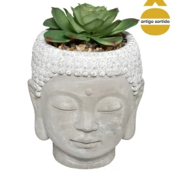 Vaso buda com planta artificial 13,5cm