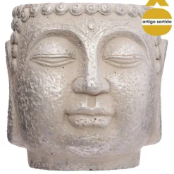 Vaso buda em cimento 18cm
