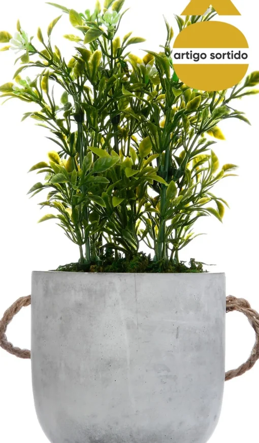 Vaso cimento suspenso com planta 25cm