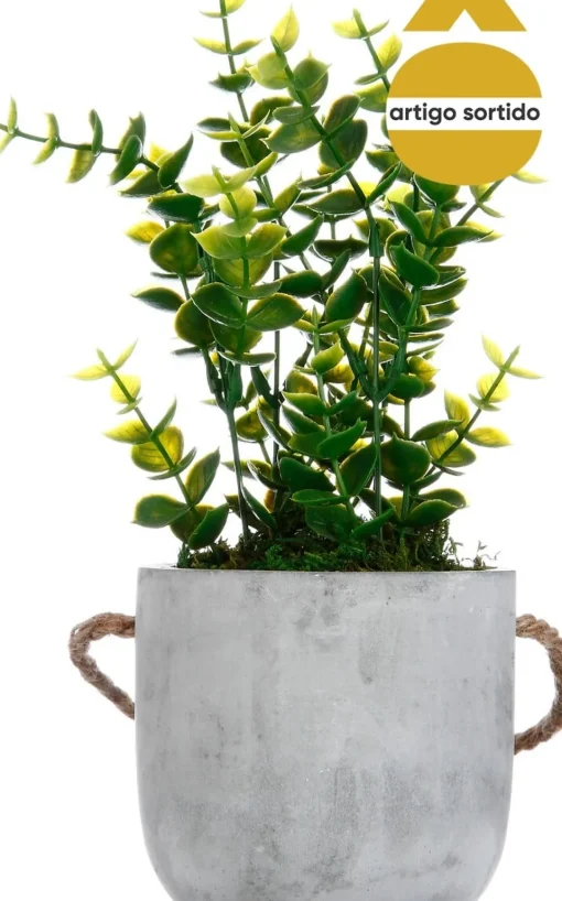 Vaso cimento suspenso com planta 25cm