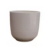 Vaso cinza riscado em cerâmica 17cm