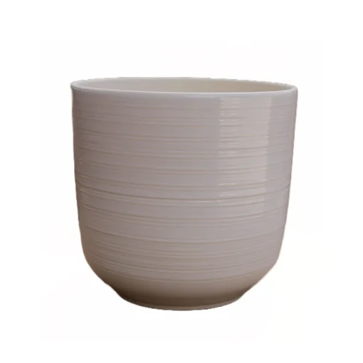Vaso cinza riscado em cerâmica 17cm