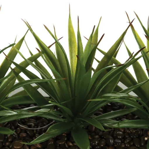 Vaso com 3 plantas de aloé vera artificiais