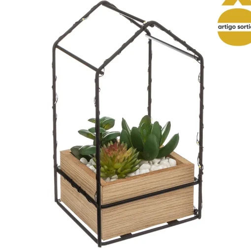 Vaso com casa led com planta