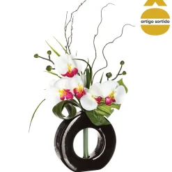 Vaso com orquídea artificial 52cm