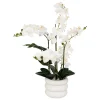 Vaso com orquídea artificial MICK branca 80cm