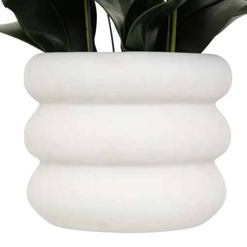 Vaso com orquídea artificial MICK branca 80cm