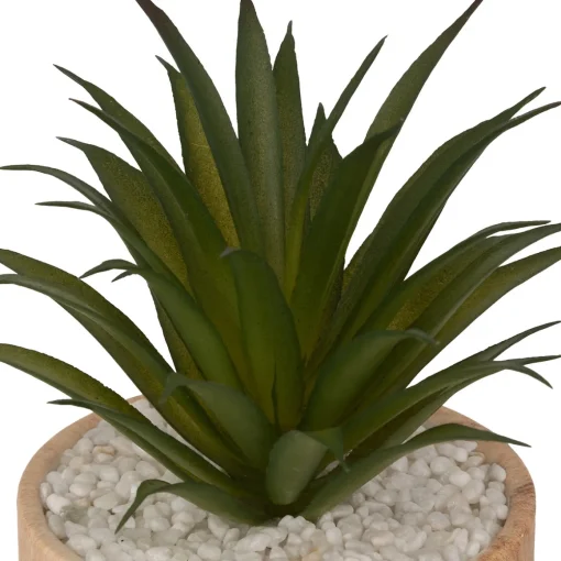 Vaso com planta artificial SOA em cerâmica efeito madeira 17,5cm