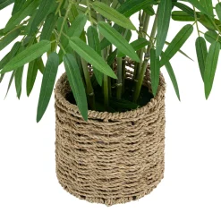 Vaso com planta bambu artificial verde 100cm