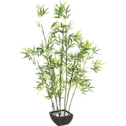 Vaso com planta bambu artificial 122cm