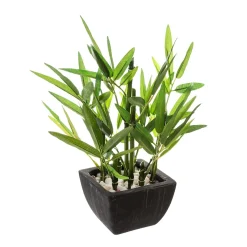 Vaso com planta de bambu artificial
