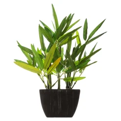 Vaso com planta de bambu artificial