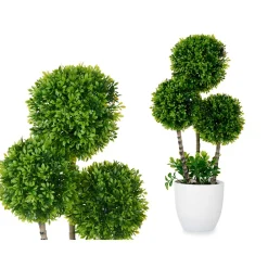 Vaso com planta de bola verde