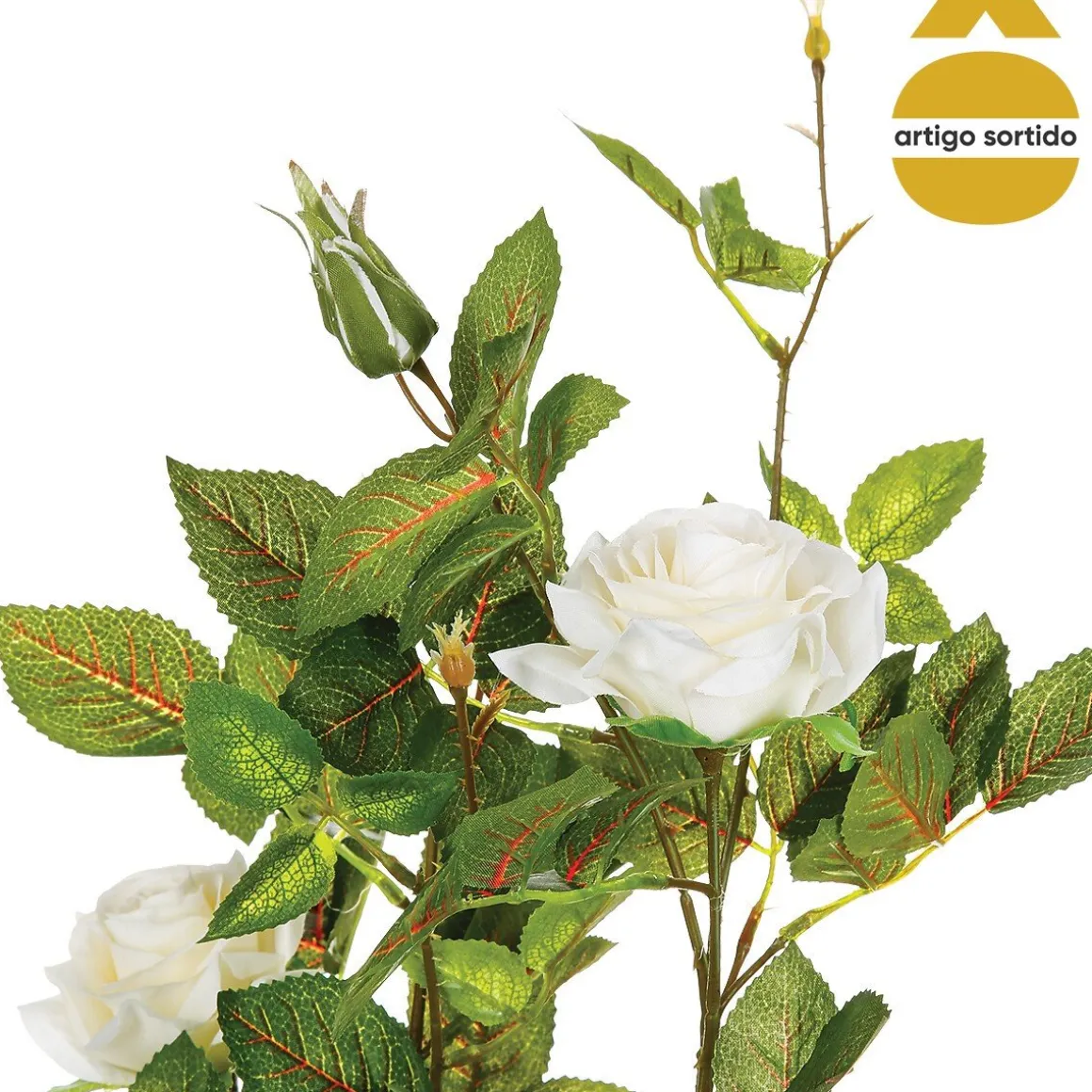 Vaso com roseira artificial 50cm