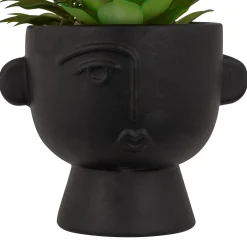 Vaso com suculenta artificial em cimento 22cm