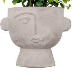 Vaso com suculenta artificial em cimento 22cm