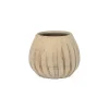 Vaso de cerâmica choupo riscado cinza 18cm