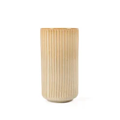 Vaso de cerâmica decoração RISCAS taupe 25cm