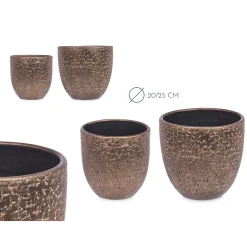 Vaso de cerâmica dourado 20cm
