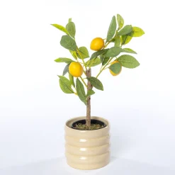 Vaso de cerâmica ondulado bege 12cm
