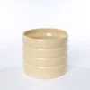 Vaso de cerâmica ondulado bege 19,5cm