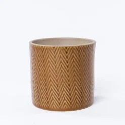 Vaso de cerâmica ZIG ZAG caramelo esverdeado 11cm