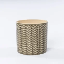 Vaso de cerâmica ZIG ZAG verde seco 11cm