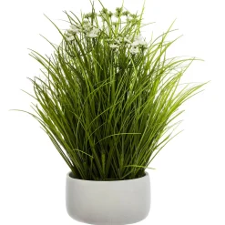 Vaso de cimento com ervas