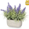Vaso De Cimento Com Lavanda Artificial