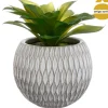 Vaso de cimento com planta artificial 17cm