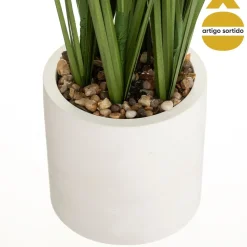 Vaso de cimento com plumas 68cm