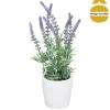 Vaso de cimento lavanda artificial 36cm