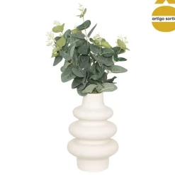 Vaso de eucalipto SUZA branco de cerâmica 37cm