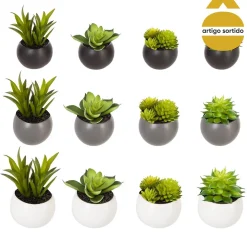 Vaso de íman com planta artificial 8cm