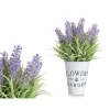 Vaso de metal com lavanda artificial 22cm
