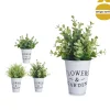 Vaso de metal com planta artificial verde 23cm