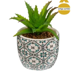 Vaso de porcelana com planta 9cm