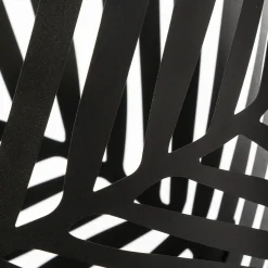 Vaso decorativo com folhas em metal com suporte