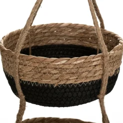 Vaso duplo suspenso ráfia e juta