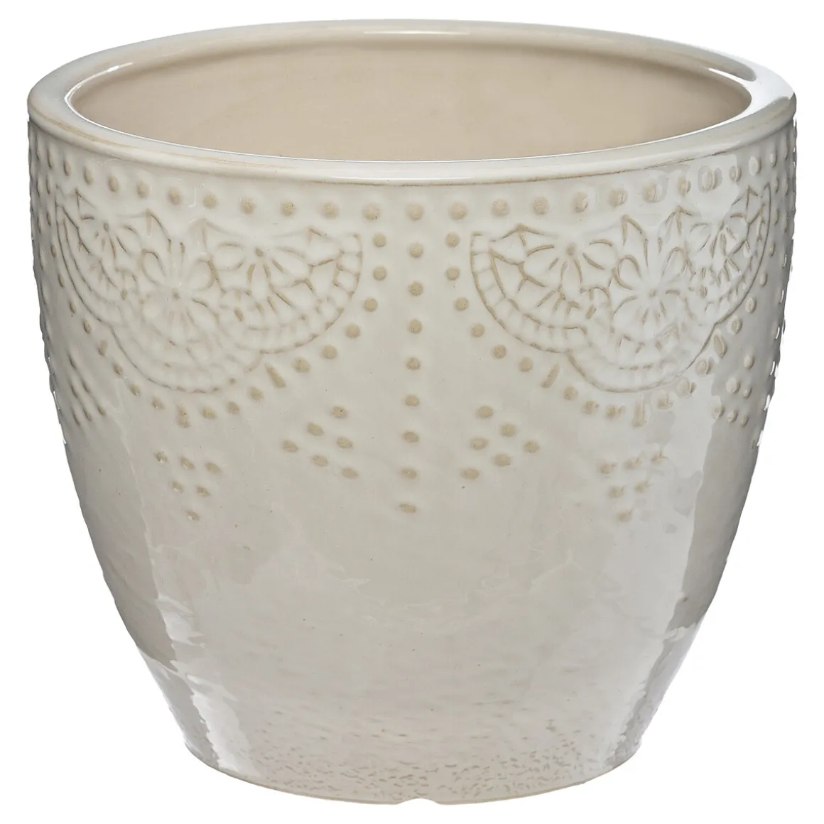 Vaso em cerâmica decorado com relevo