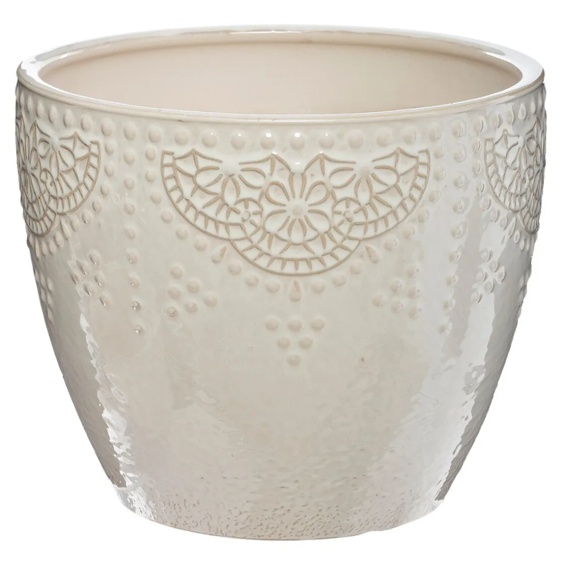 Vaso em cerâmica decorado com relevo