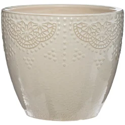 Vaso em cerâmica decorado com relevo