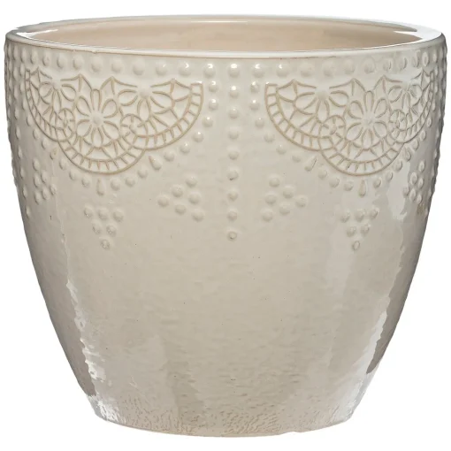 Vaso em cerâmica decorado com relevo