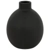 Vaso Em Cerâmica Preto Rily