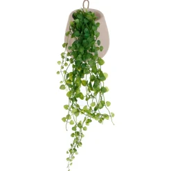 Vaso em cimento suspenso com flores artificiais