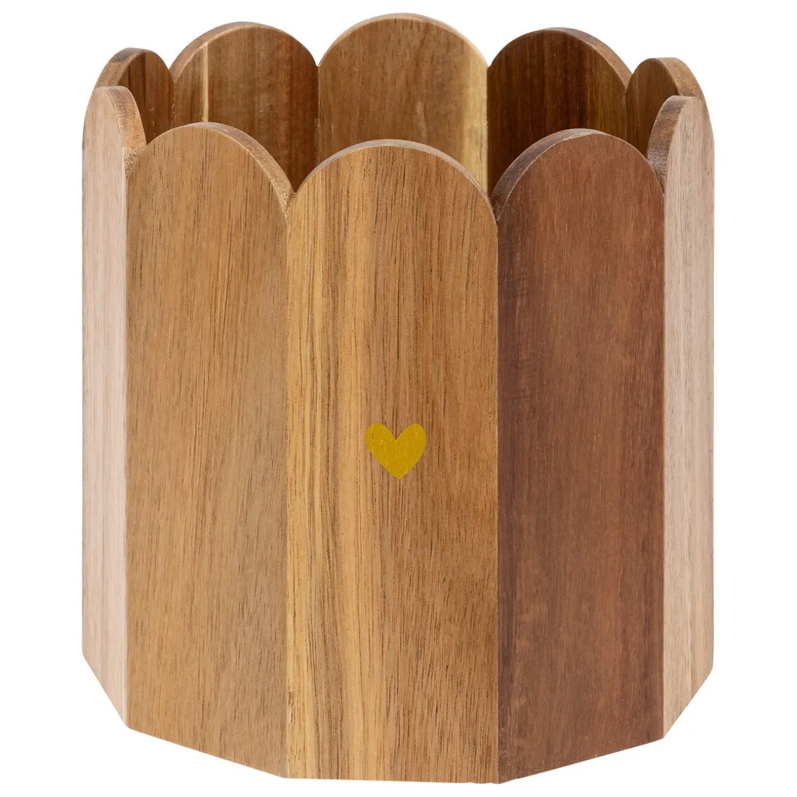 Vaso FLO castanho em madeira acácia 18,5cm